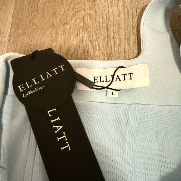 elliatt chantelle blue 3d floral applique fitted mini dress size large NEW NWT - Picture 9 of 13